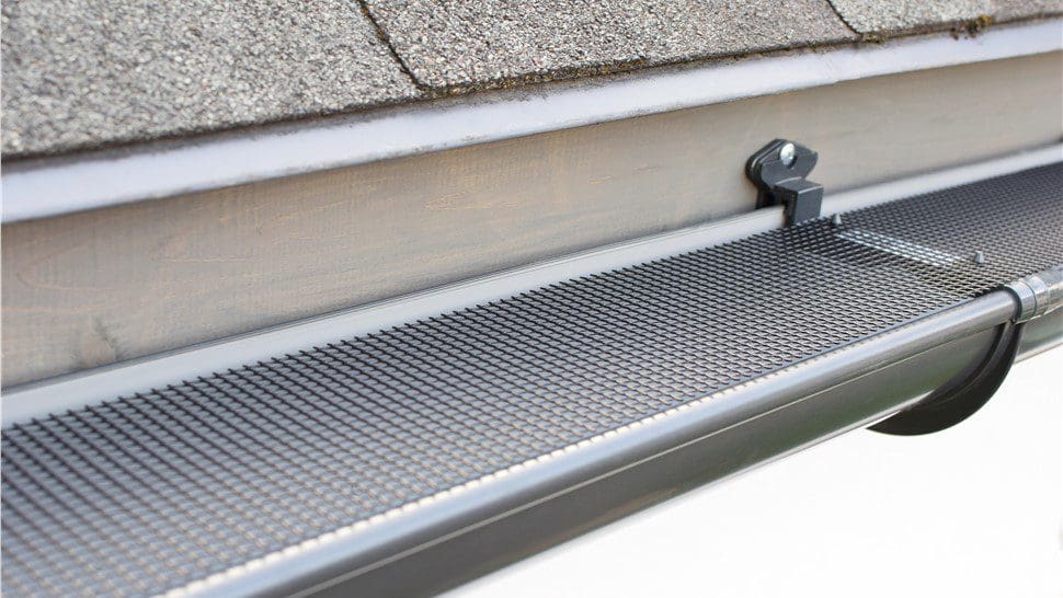 close up of a gutter guard