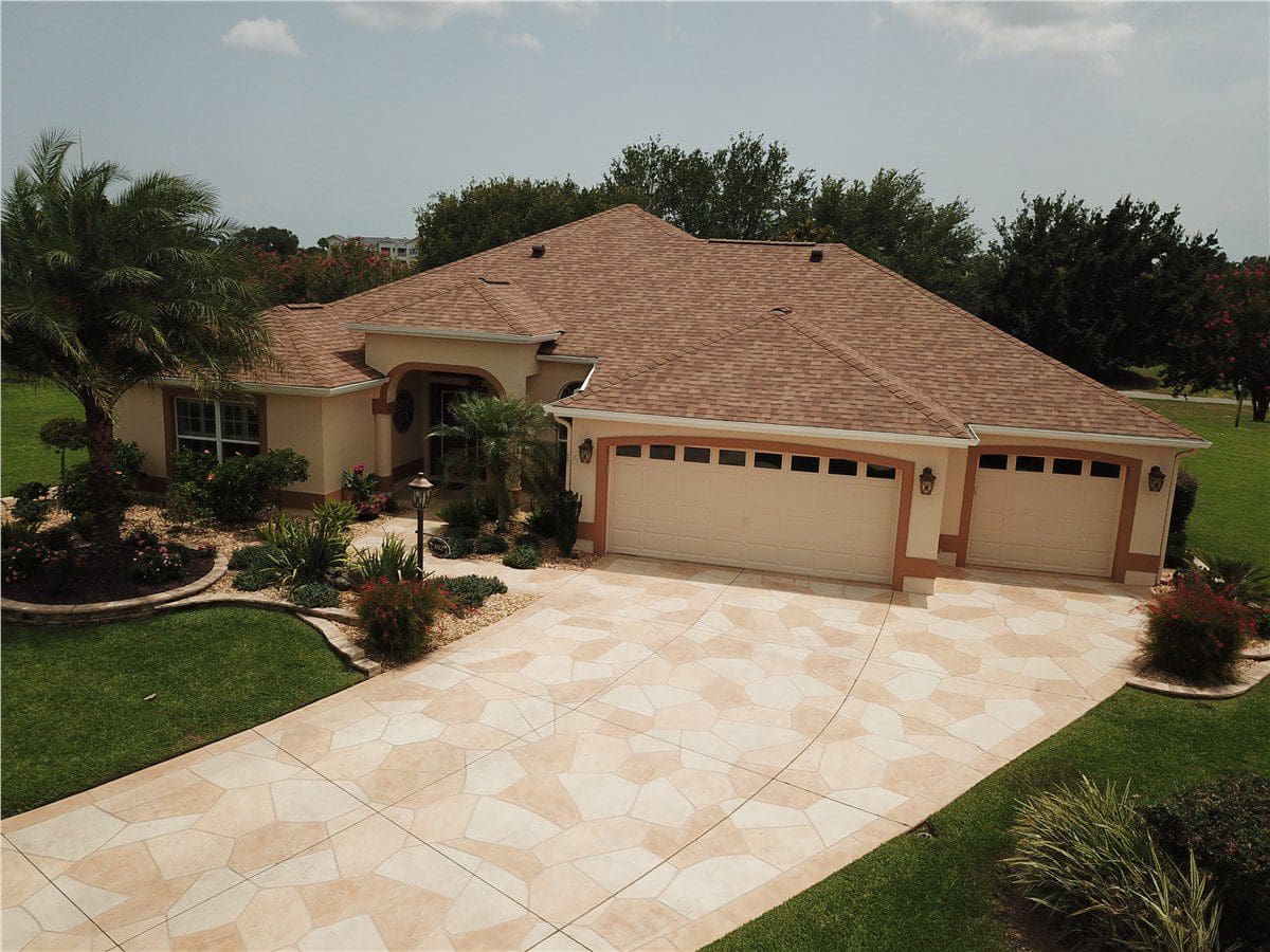 orange asphalt shingle roof