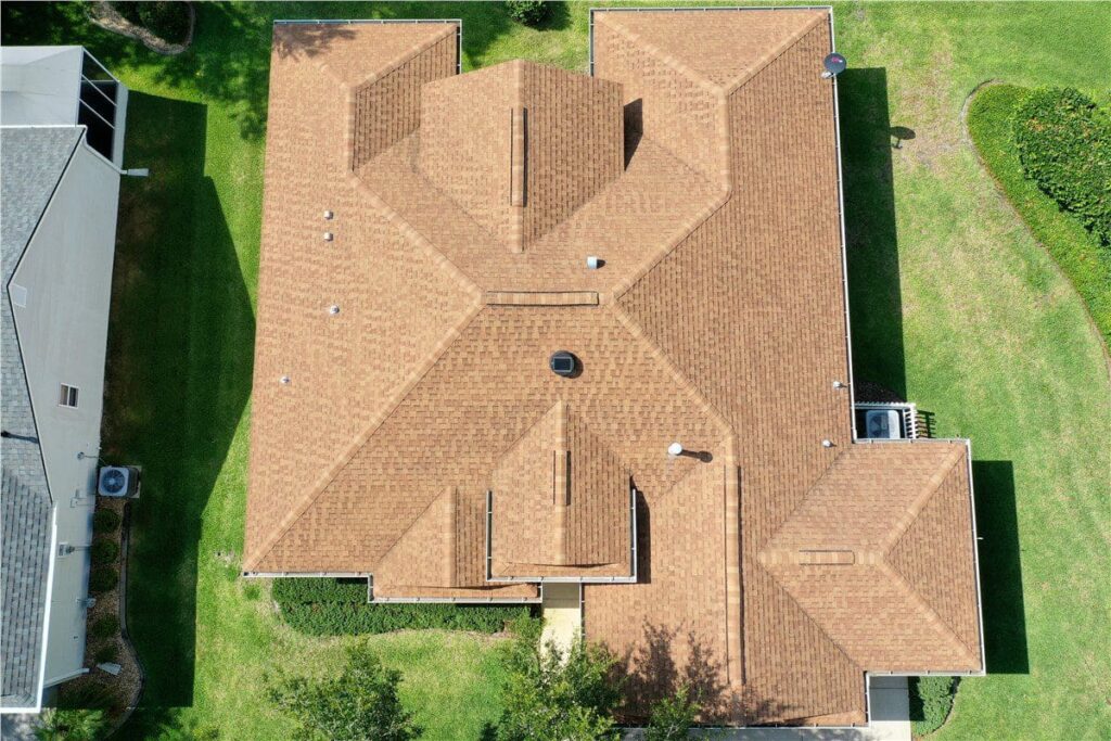 orange asphalt shingle roof