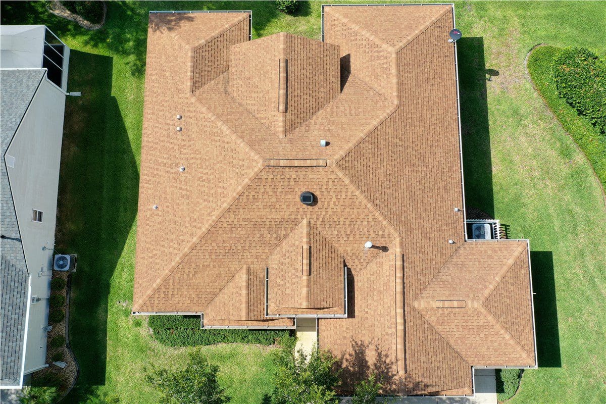 orange asphalt shingle roof